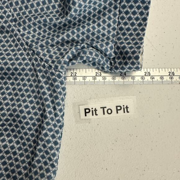 Ted Baker Mens Button Up Shirt Size S Blue Diamond Geometric Short Sleeve Casual - Picture 5 of 7